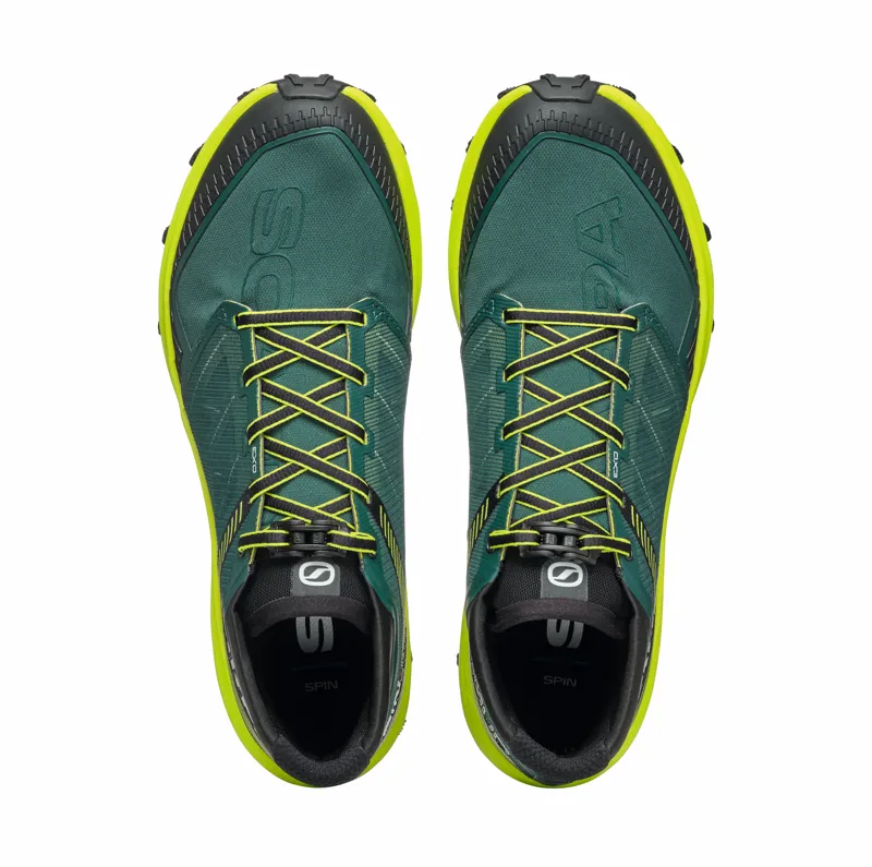 Scarpa Spin ST Men's Fell Running Shoe in Dark Green/Lime-2